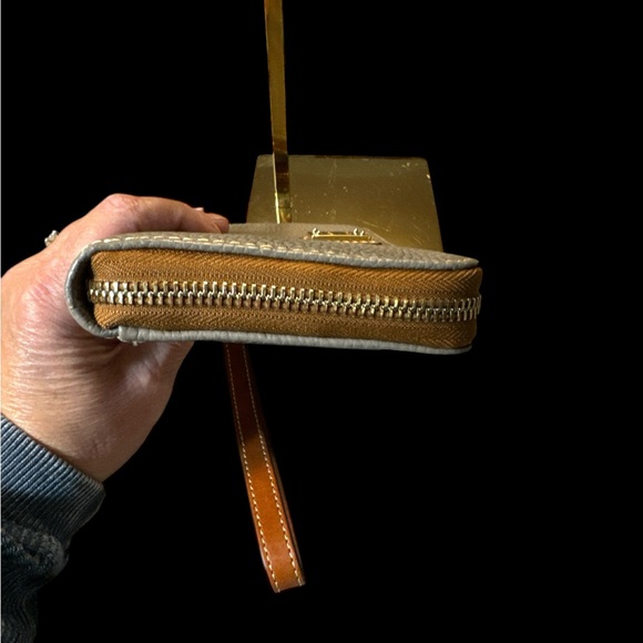 Dooney & Bourke Toupe Pebble Grain Large Zip Around Wristlet Wallet - Picture 3 of 5